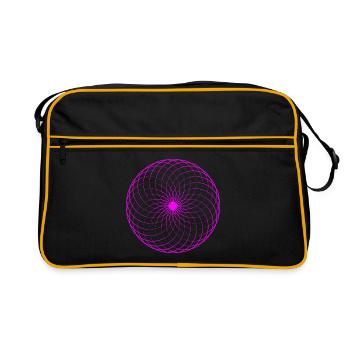 Neon spiral net torus - Retro Bag - black/gold - Front