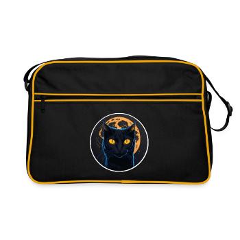black cat halloween - Retro Bag - black/gold - Front