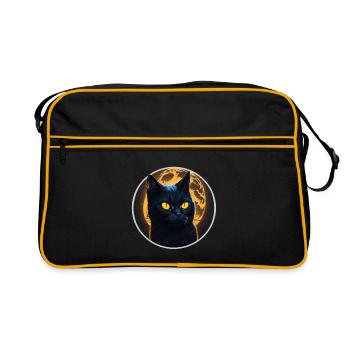 black cat halloween - Retro Bag - black/gold - Front