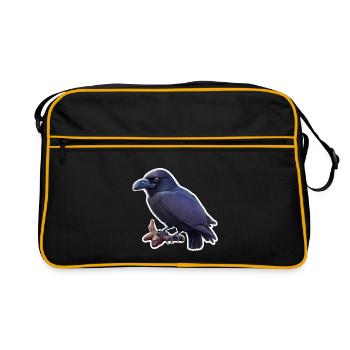 Krähe - Retro Tasche - Schwarz/Gold - Vorne
