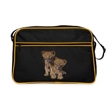 Les lions, les lions, les lions - Sac Retro - noir/or - Devant