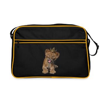 Lion, bébé - Sac Retro - noir/or - Devant
