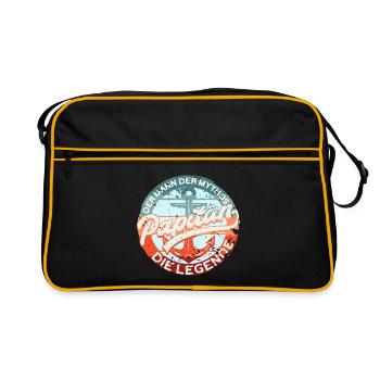 PAPITÄN - Die Legende - Retrocolor - Retro Tasche - Schwarz/Gold - Vorne