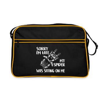 My Spiders Sat On Me Funny Spider Saying - Retro Bag - black/gold - Front