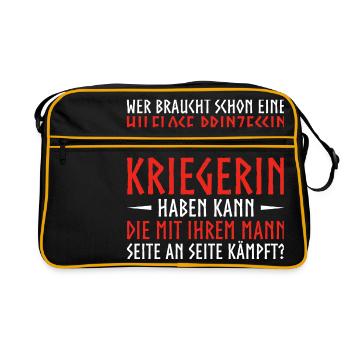 Die Kriegerin - Retro Tasche - Schwarz/Gold - Vorne