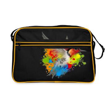 colibri ami logo - Sac Retro - noir/or - Devant