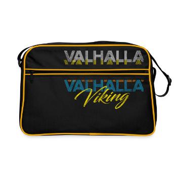 Valhalla Walhalla Viking Wikinger - Retro Tasche - Schwarz/Gold - Vorne