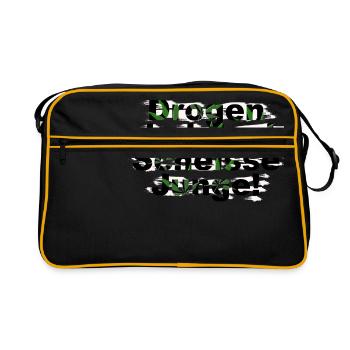 Drugs are shit boy anti drug design - Retro Bag - black/gold - Front