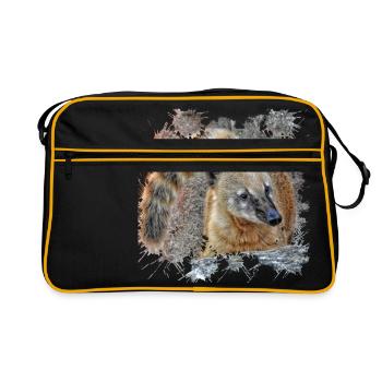 The coati has a good sense of smell - Retro Bag - black/gold - Front