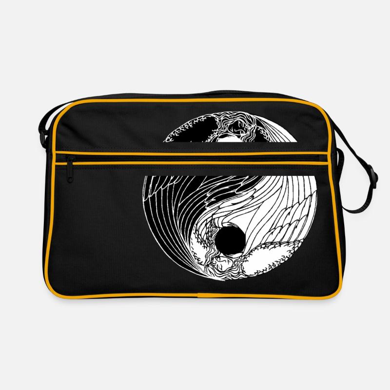 Zwei Engel Im Gleichgewicht - Retro Tasche - Schwarz/Gold