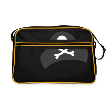 Os croisés simples sur un chapeau de pirate - Sac Retro - noir/or - Devant