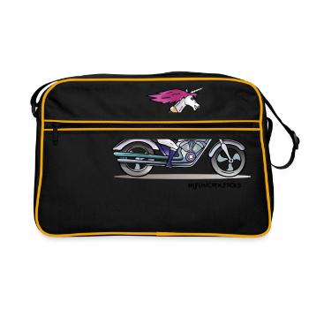 Badass motorcycle unicorn - myunicorn.rocks - Sac Retro - noir/or - Devant