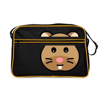 HAMSTER - Retro Tasche - Schwarz/Gold - Vorne