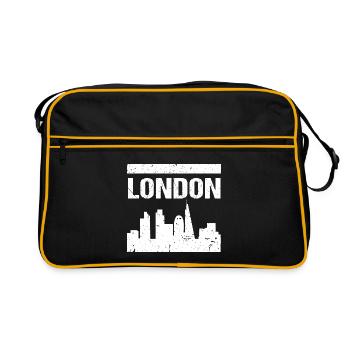 Skyline de Londres - Sac Retro - noir/or - Devant