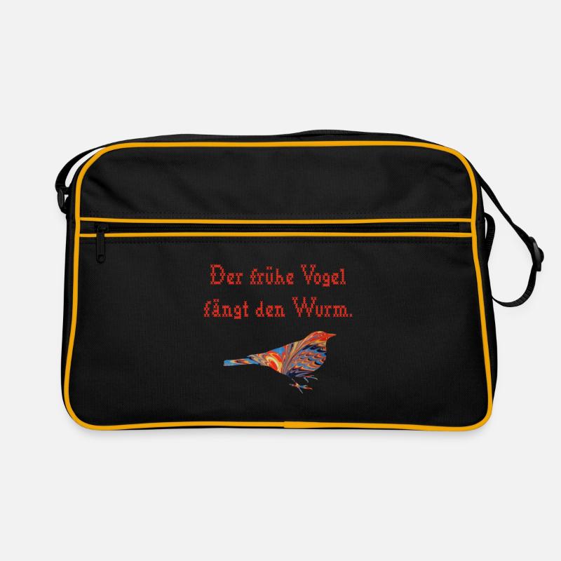der fruehe vogel faengt den wurm e 58 Retro Tasche