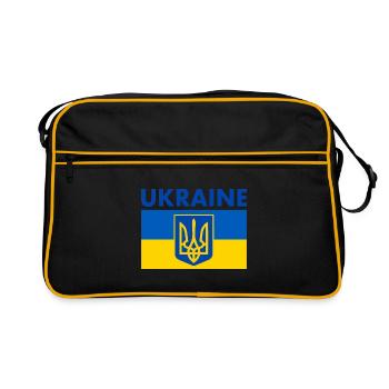 Ukraine - Retro Tasche - Schwarz/Gold - Vorne
