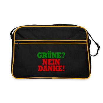 grüne nein danke - Retro Tasche - Schwarz/Gold - Vorne