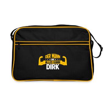 Dirk Der Mann Der Alles Kann Vorname Dirk - Retro Tasche - Schwarz/Gold - Vorne
