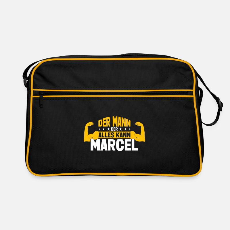 Marcel Der Mann Der Alles Kann Vorname Marcel - Retro Tasche - Schwarz/Gold