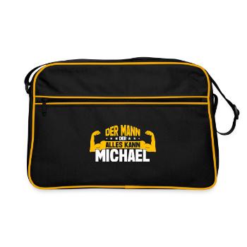 Michael Der Mann Der Alles Kann Vorname Michael - Retro Tasche - Schwarz/Gold - Vorne