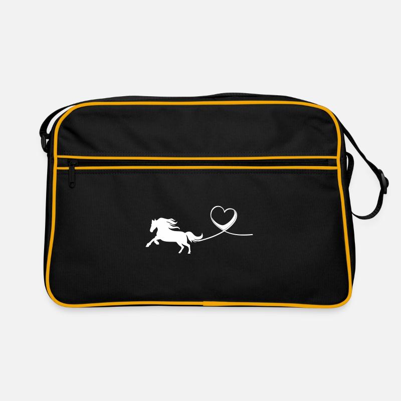 Pferd Herz Liebe Retro Tasche