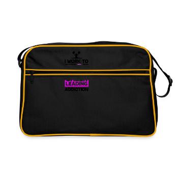 I Work To Support My Cheerleading Addiction Cheerl - Retro Tasche - Schwarz/Gold - Vorne