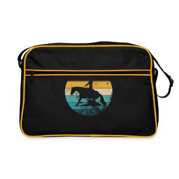 Sliding Stop Westernreiten Reining Geschenk - Retro Tasche - Schwarz/Gold - Vorne