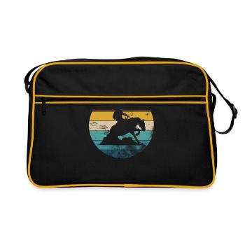 Sliding Stop Westernreiten Reining Geschenk - Retro Tasche - Schwarz/Gold - Vorne