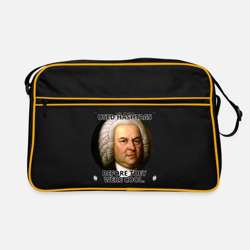 Johann Sebastian Bach Hashtags Spruch Musiklehrer Retro Tasche