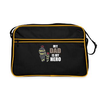 MON PAPA EST MON HERO FIREMAN PAPA HERO - Sac Retro - noir/or - Devant