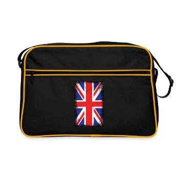 Great Britain Flagge Großbritannien England Flagge - Retro Tasche - Schwarz/Gold - Vorne