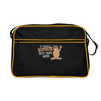 Un Bieber rasé obtient plus de bois - Sac Retro - noir/or - Devant