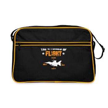 The 4 Forces of Flight Physics of Flight Aviation - Retro Tasche - Schwarz/Gold - Vorne
