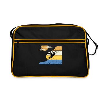 Women climbing bouldering climber climbing sport - Retro Bag - black/gold - Front