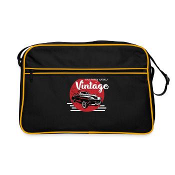 Vintage vintage 50s rockabilly biker - Retro Bag - black/gold - Front