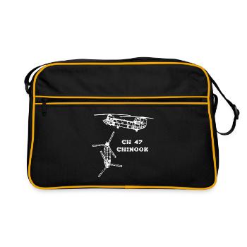 CH 47 Chinook Transport Helicopter Military - Retro Bag - black/gold - Front
