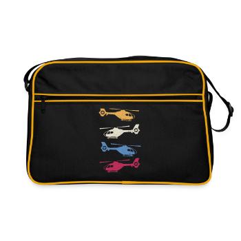135 Hubschrauber Helikopter Rettungshubschrauber - Retro Tasche - Schwarz/Gold - Vorne