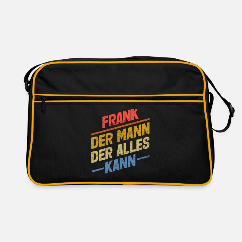 Frank Der Mann Der Alles Kann Vorname Frank - Retro Tasche - Schwarz/Gold