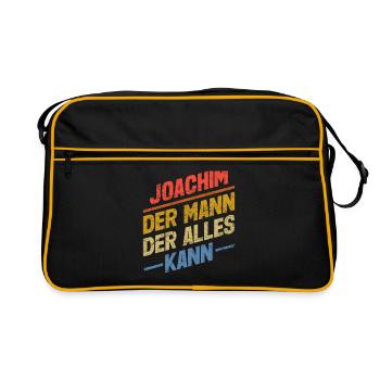 Joachim Der Mann Der Alles Kann Vorname Joachim - Retro Tasche - Schwarz/Gold - Vorne