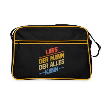 Lars Der Mann Der Alles Kann Vorname Lars - Retro Tasche - Schwarz/Gold - Vorne