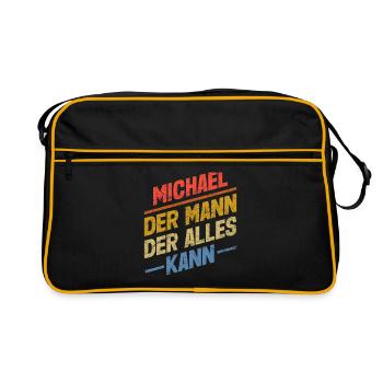 Michael Der Mann Der Alles Kann Vorname Michael - Retro Tasche - Schwarz/Gold - Vorne