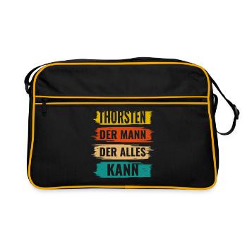 Thorsten Der Mann Der Alles Kann Vorname Thorsten - Retro Tasche - Schwarz/Gold - Vorne