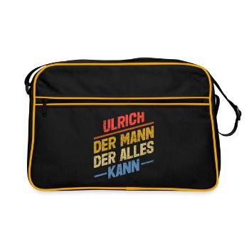 Ulrich Der Mann Der Alles Kann Vorname Ulrich - Retro Tasche - Schwarz/Gold - Vorne
