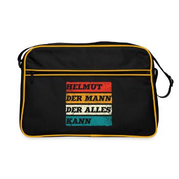 Helmut Der Mann Der Alles Kann Vorname Helmut - Retro Tasche - Schwarz/Gold - Vorne