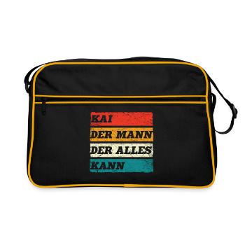 Kai Der Mann Der Alles Kann Vorname Kai - Retro Tasche - Schwarz/Gold - Vorne