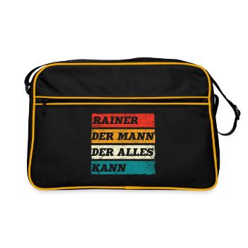 Rainer Der Mann Der Alles Kann Vorname Rainer - Retro Tasche - Schwarz/Gold - Vorne
