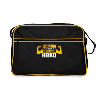 Heiko Der Mann Der Alles Kann Vorname Heiko - Retro Tasche - Schwarz/Gold - Vorne