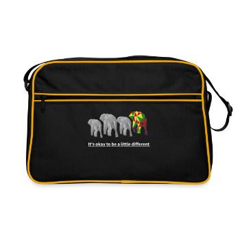 It's okay to be a little different elephant gift - Retro Bag - black/gold - Front