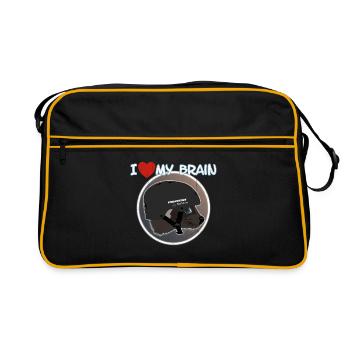 I love my brain Wolverine don't care - Retro Bag - black/gold - Front