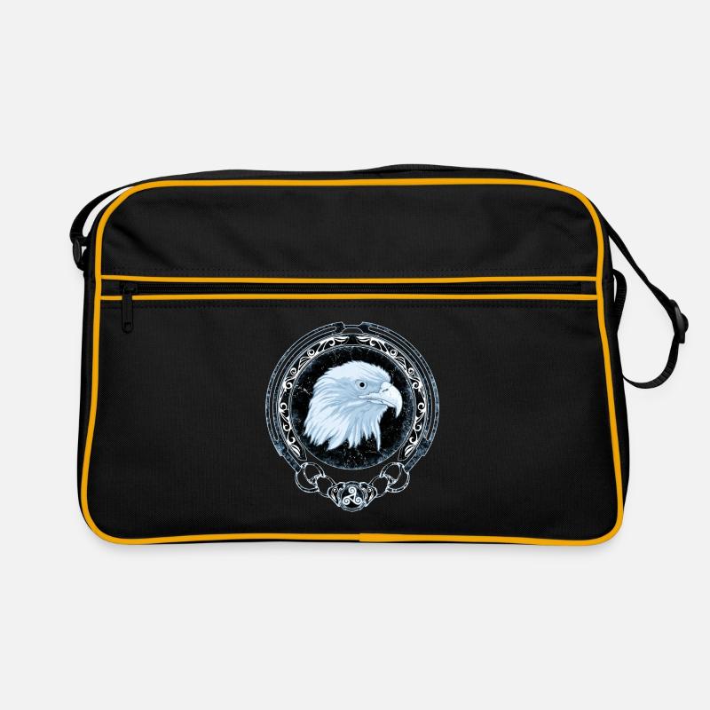 Keltischer Falke Zodiac - Retro Tasche - Schwarz/Gold
